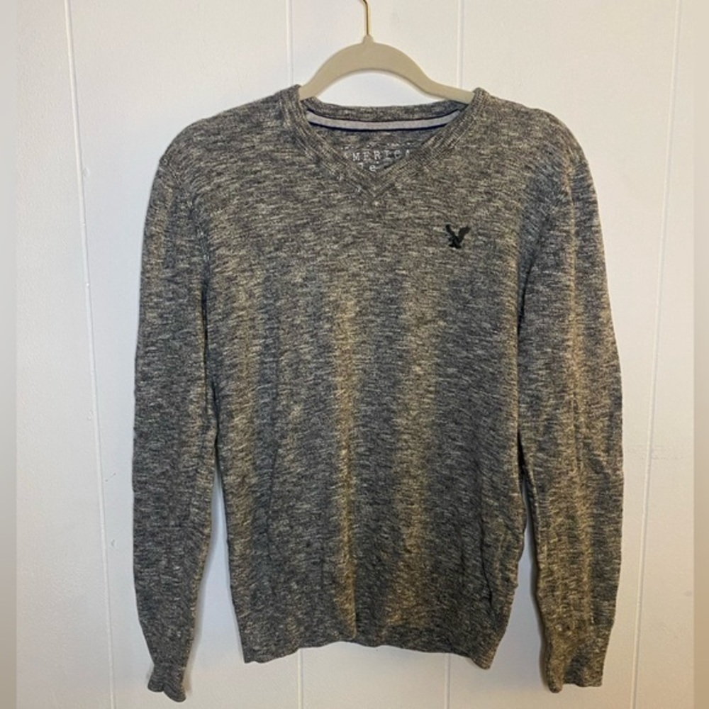 Grey Long Sleeve American Eagle Sweater/Overshirt